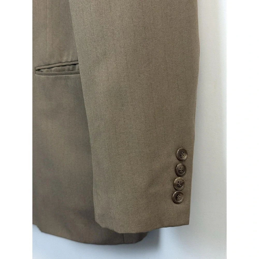 Bonelli Double Breasted Jacket Mens 44R Blazer Brown‎ Peak Collar Pinpoint